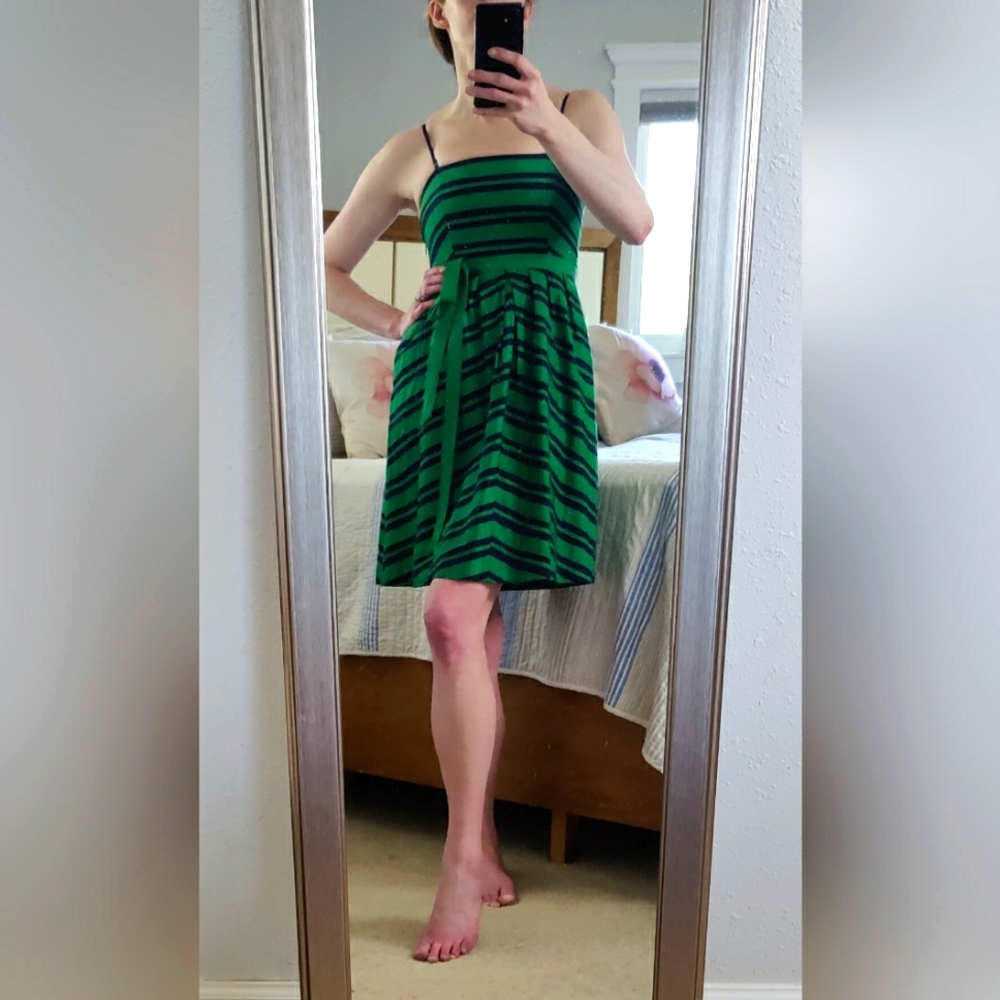 Moulinette Soeurs Strapless Anthropologie Grosgrain Retro Style Dress